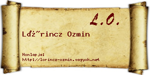 Lőrincz Ozmin névjegykártya