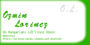 ozmin lorincz business card